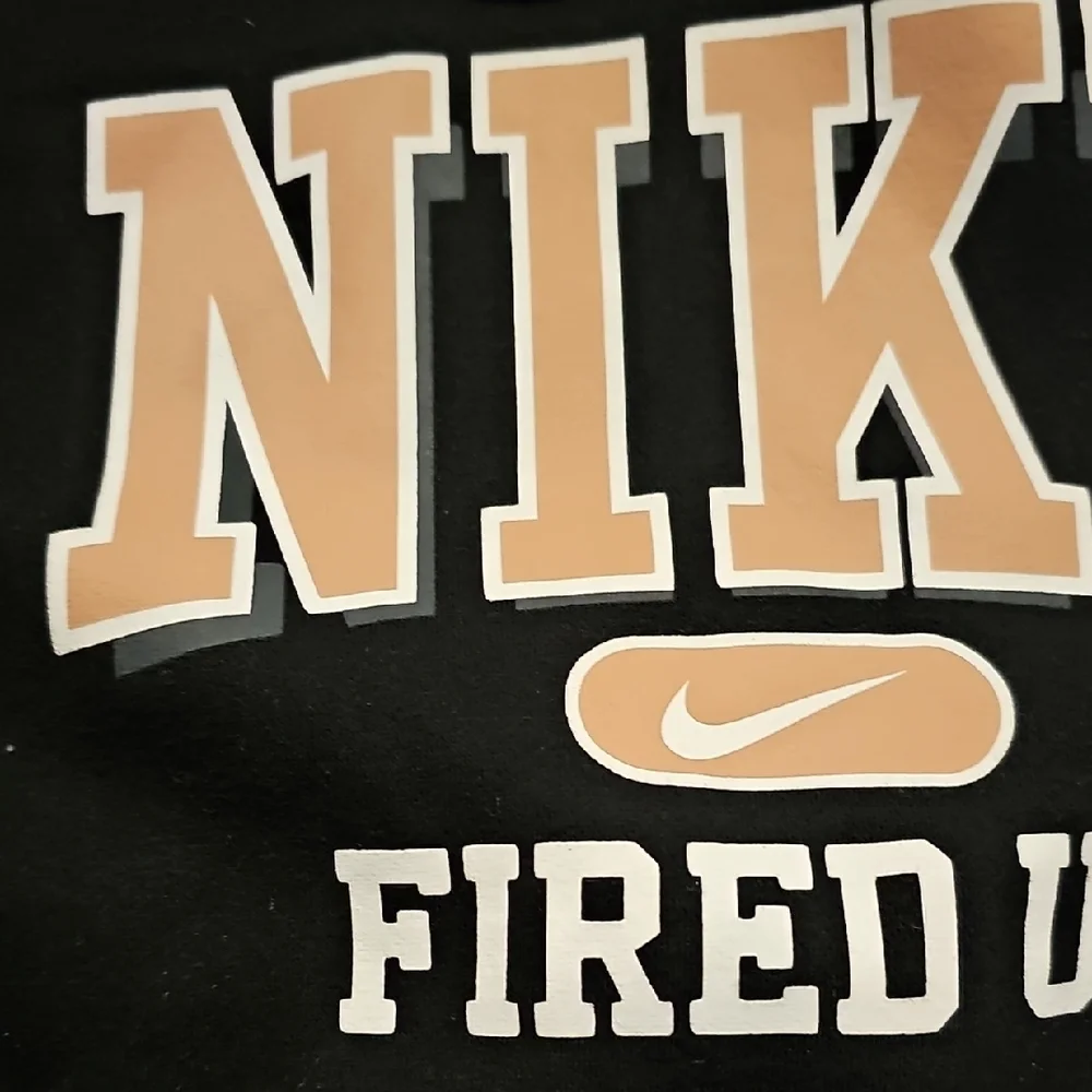 Nike Black Sweatshirt Hoodie Black and White Mustard Accents Size 8 / 10 Boy